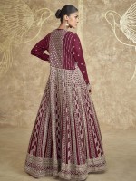 Wine Real Premium Chinon Silk Western Lehenga Choli